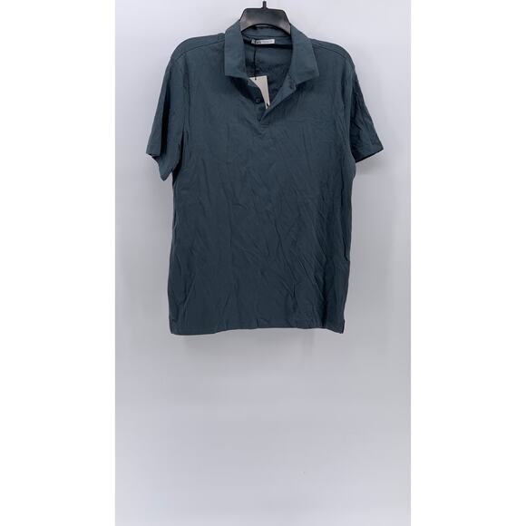 ZARA Men's Solid Short Sleeve Regular-Fit Pullover Polo Shirt SZ M - Picture 1 of 10
